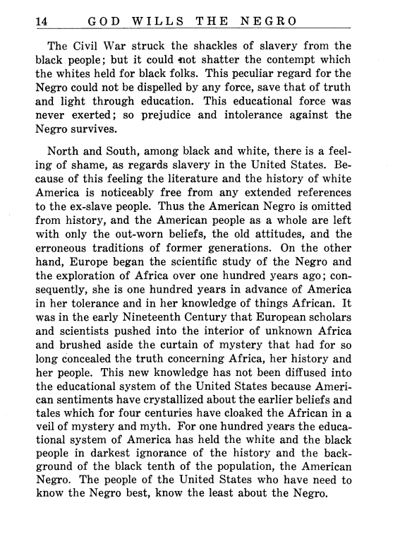 God wills the Negro; an anthropological and geographical restoratin of the lost history of the American Negro people - 1817